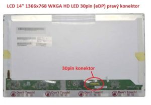 N140B6-D11 REV.C1 LCD 14" 1366x768 WXGA HD LED 30pin (eDP) pravý konektor display displej | matný povrch, lesklý povrch