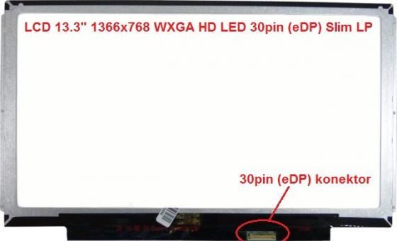 B133XTN01.6 HW1A LCD 13.3" 1366x768 WXGA HD LED 30pin (eDP) Slim LP display displej AU Optronics